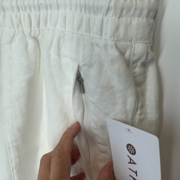 NWT Athleta Tall Retreat Linen Joggers in White - Picture 5 of 10